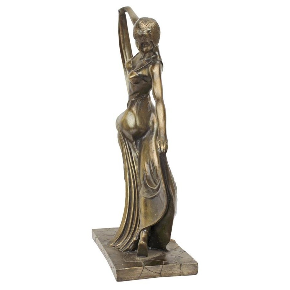 ALDO Decor > Artwork > Sculptures & Statues 5"Wx3.5"Dx19.5"H. 2 lbs. / New / resin Dancing Beauty  Art Deco Statue by French Artist Pierre Le Faguays