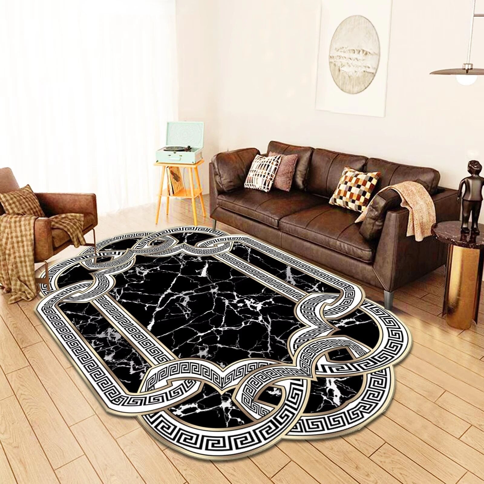ALDO Decor > Rugs Charlotte Luxury Modetrn Ornament Carpet Non-Slip Floor Mat Rug Carpe