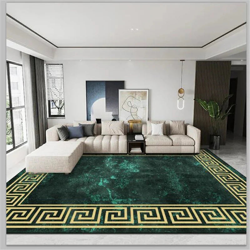 ALDO Decor > Rugs Luxury Marble Green and Gold Non-Slip Area Rug Carpet.
