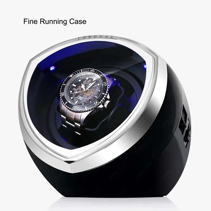 ALDO Décor > Watches Luxury Automatic Single Watch Winder Fine Running Case With LED Lights and AC Power Adapter