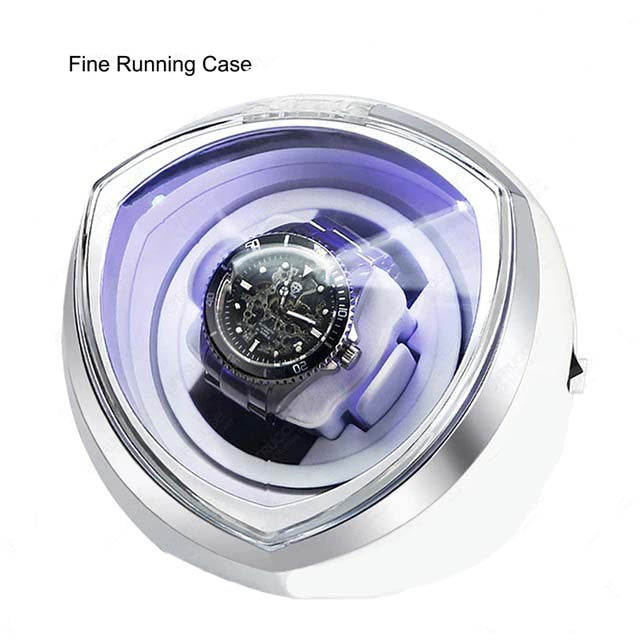 ALDO Décor > Watches Luxury Automatic Single Watch Winder Fine Running Case With LED Lights and AC Power Adapter