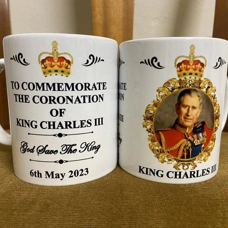 ALDO Hobbies & Creative Arts > Collectibles > Collectible Coins & Currency 9.5*height 8cm/3.7*3.1in / 3 / Ceramic Great Britain King 2023 Charles III Coronation Mug