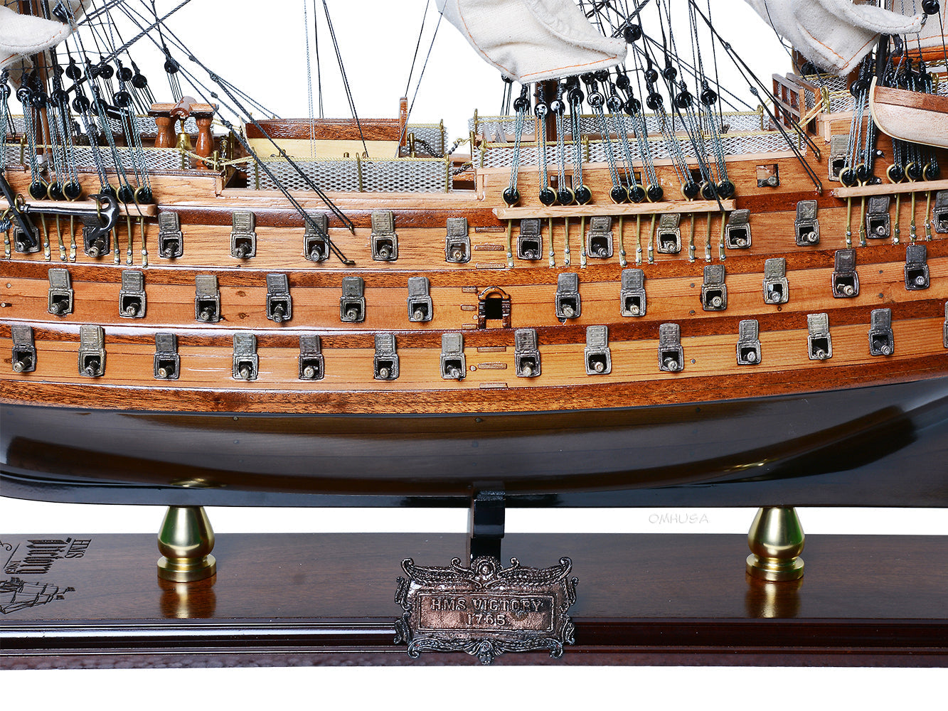 ALDO Hobbies & Creative Arts> Collectibles> Scale Model HMS Victory Admiral Nelsons Flagship Tall Ship Limited Edition Full Crooked Sails  Wood Model Sailboat Assembled