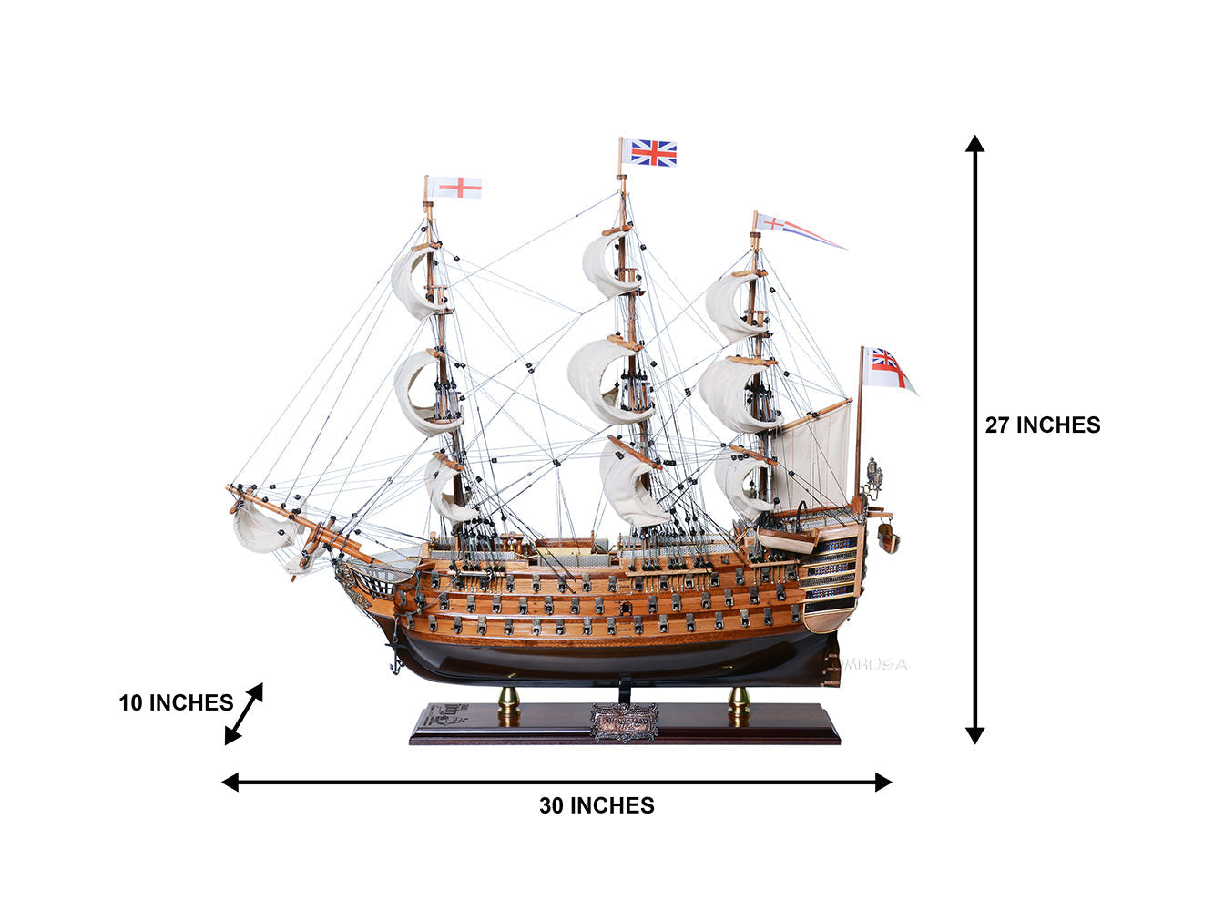 ALDO Hobbies & Creative Arts> Collectibles> Scale Model HMS Victory Admiral Nelsons Flagship Tall Ship Limited Edition Full Crooked Sails  Wood Model Sailboat Assembled