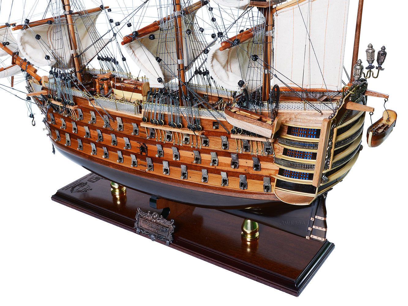 ALDO Hobbies & Creative Arts> Collectibles> Scale Model HMS Victory Admiral Nelsons Flagship Tall Ship Limited Edition Full Crooked Sails  Wood Model Sailboat Assembled