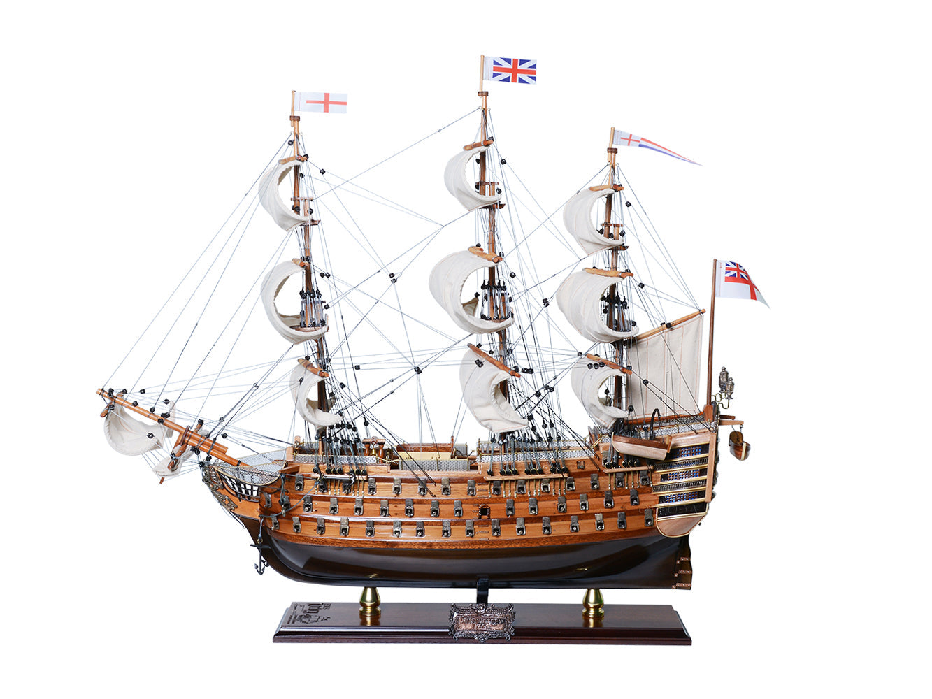 ALDO Hobbies & Creative Arts> Collectibles> Scale Model HMS Victory Admiral Nelsons Flagship Tall Ship Limited Edition Full Crooked Sails  Wood Model Sailboat Assembled