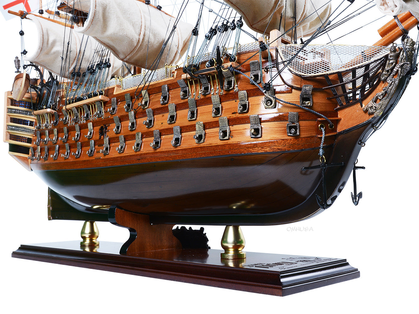 ALDO Hobbies & Creative Arts> Collectibles> Scale Model HMS Victory Admiral Nelsons Flagship Tall Ship Limited Edition Full Crooked Sails  Wood Model Sailboat Assembled