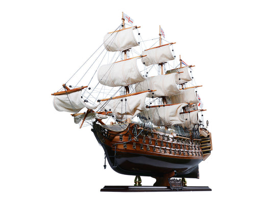 ALDO Hobbies & Creative Arts> Collectibles> Scale Model HMS Victory Admiral Nelsons Flagship Tall Ship Limited Edition Full Crooked Sails  Wood Model Sailboat Assembled