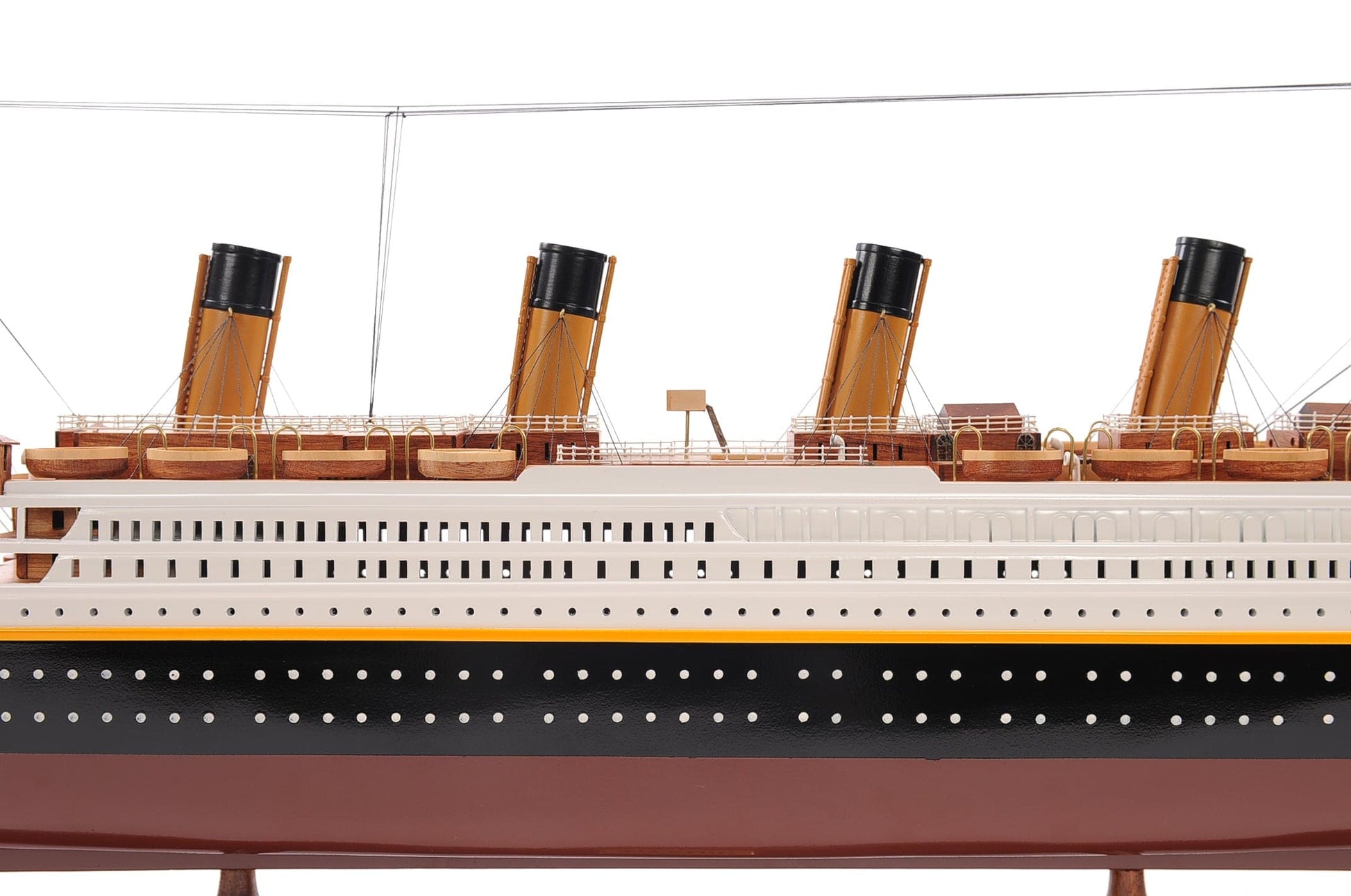 ALDO Hobbies & Creative Arts> Collectibles> Scale Model L: 25 W: 3.5 H: 10 Inches / NEW / Wood RMS Titanic Painted Small  Passenger Ship Ocean Liner Wood Model Assembled