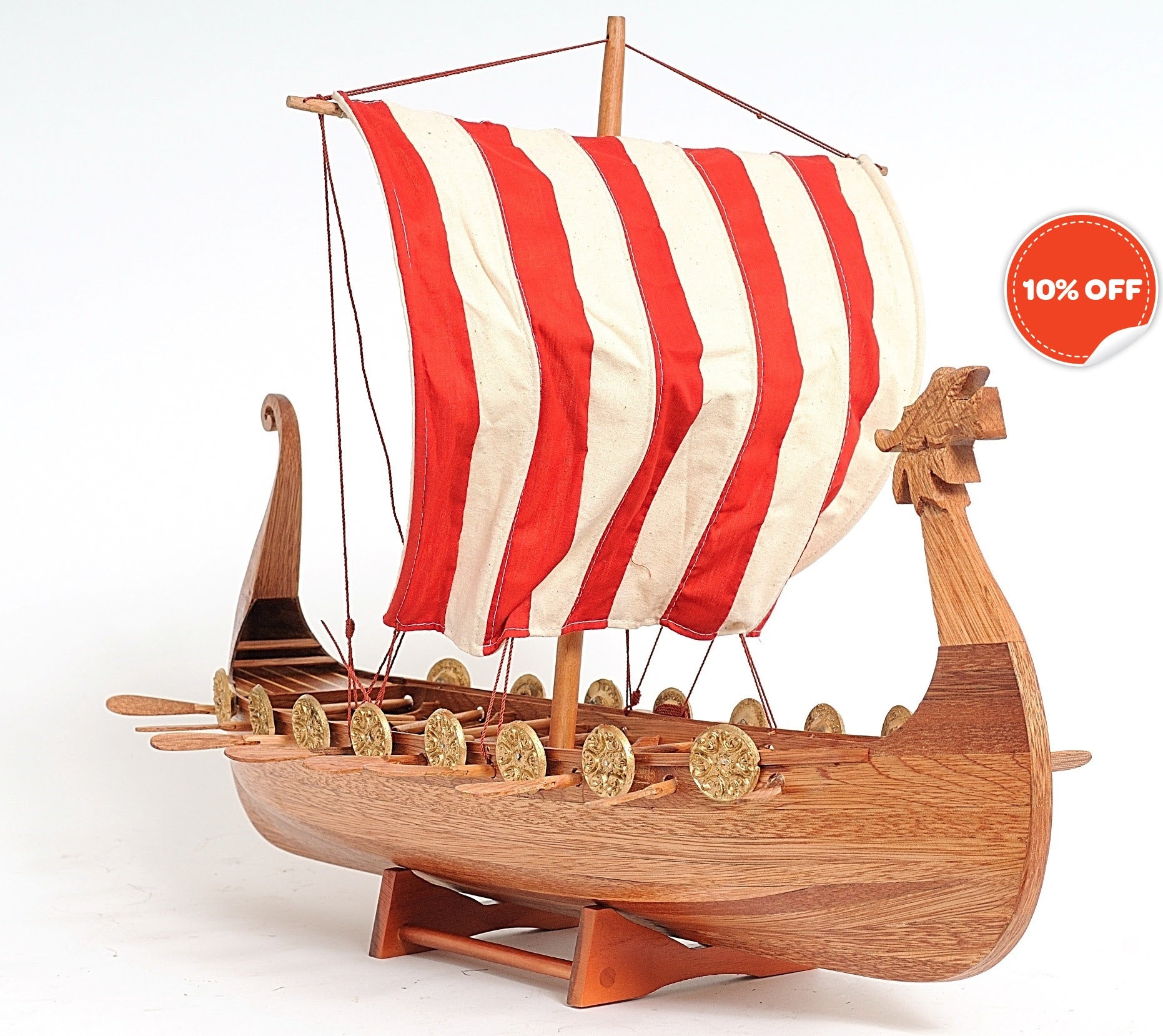 Drakkar Viking Longship Historic Replica Wood Model Sailboat Assembled ...