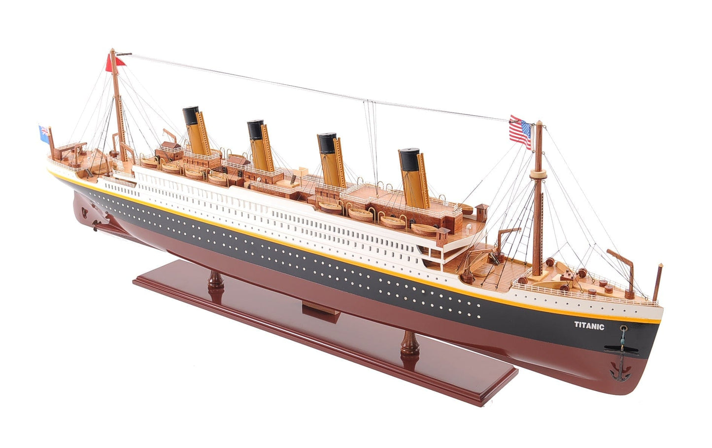 ALDO Hobbies & Creative Arts> Collectibles> Scale Model L: 32 W: 4 H: 11 Inches / NEW / Wood RMS Titanic Painted Medium Passenger Ship Ocean Liner Wood Model Assembled