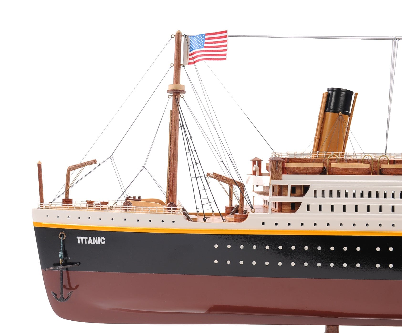 ALDO Hobbies & Creative Arts> Collectibles> Scale Model L: 32 W: 4 H: 11 Inches / NEW / Wood RMS Titanic Painted Medium Passenger Ship Ocean Liner Wood Model Assembled