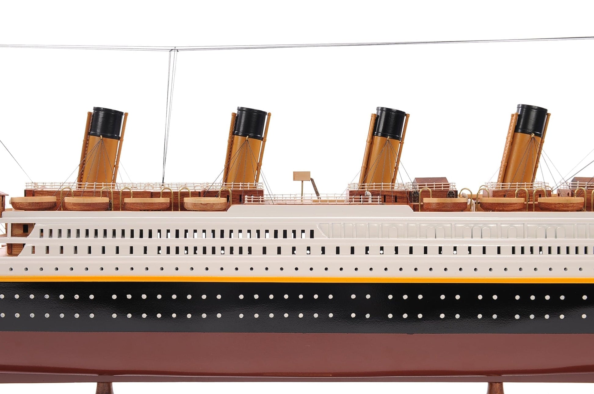ALDO Hobbies & Creative Arts> Collectibles> Scale Model L: 32 W: 4 H: 11 Inches / NEW / Wood RMS Titanic Painted Medium Passenger Ship Ocean Liner Wood Model Assembled