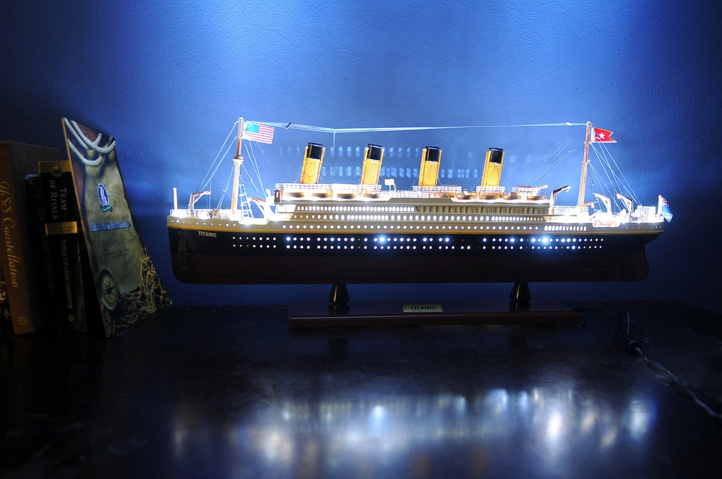 ALDO Hobbies & Creative Arts> Collectibles> Scale Model L: 32 W: 4 H: 13 Inches / NEW / Wood RMS Titanic Painted  Medium With lights Passenger Ship Ocean Liner Wood Model Assembled