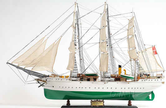 ALDO Hobbies & Creative Arts> Collectibles> Scale Model L: 34.5 W: 12 H: 25 Inches / NEW / Wood Denmark Holland Navy Tall War Ship Large Wood Model Sailboat Assembled