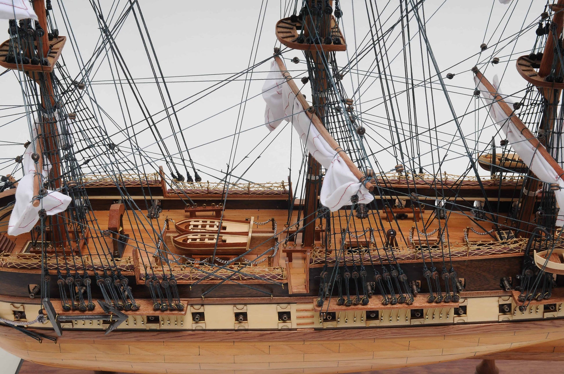ALDO Hobbies & Creative Arts> Collectibles> Scale Model L: 34 W: 13 H: 31.5 Inches / NEW / Wood USS Constitution Medium Tall Ship Wood Model Sailboat With Tabletop Display Case Combo Assembled