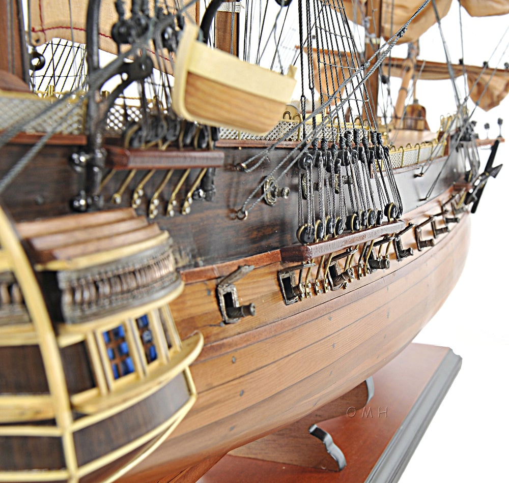 ALDO Hobbies & Creative Arts> Collectibles> Scale Model L: 40 W: 13.75 H: 39.25 Inches / new / wood HMS Surprise British Royal Navy Frigate Tall Ship  Portrayed in the Movie Master and Commander Wood Model Sailboat Large With Table Top Display Case