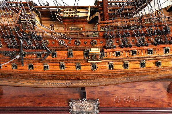 ALDO Hobbies & Creative Arts> Collectibles> Scale Model L: 40 W: 13.75 H: 39.25 Inches / NEW / Wood San Felipe Spanish Armada Galleon Large Tall Ship Exclusive Edition Large Wood Model Sailboat Assembled  With Table Top Display Case