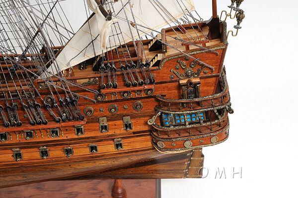ALDO Hobbies & Creative Arts> Collectibles> Scale Model L: 40 W: 13.75 H: 69 Inches / NEW / Wood San Felipe Spanish Armada Galleon Large Tall Ship Exclusive Edition Large Wood Model Sailboat Assembled  With Floor Display Case