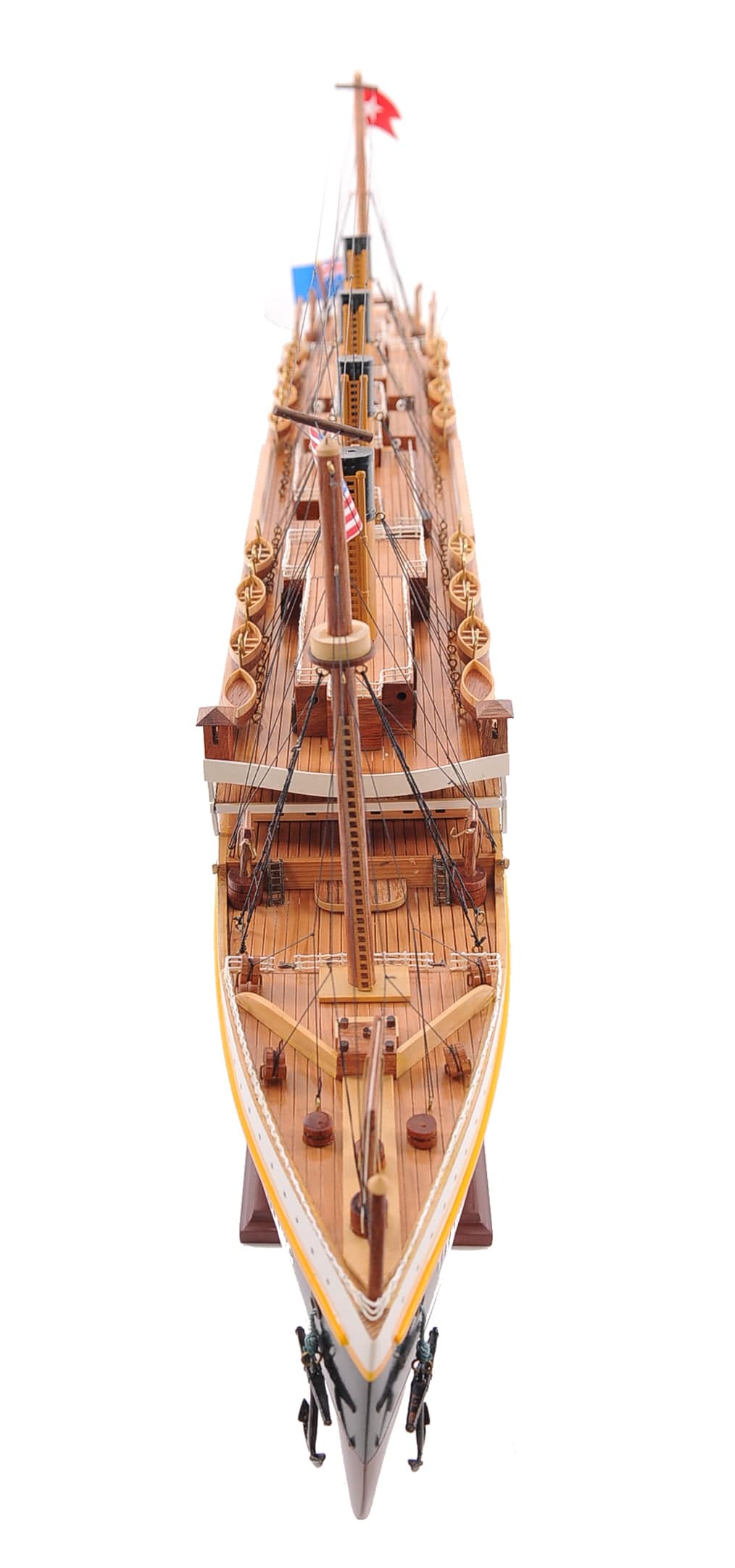 ALDO Hobbies & Creative Arts> Collectibles> Scale Model L: 40 W: 4.5 H: 14 Inches / NEW / Wood RMS Titanic Painted Large Passenger Ship Ocean Liner Wood Model Assembled