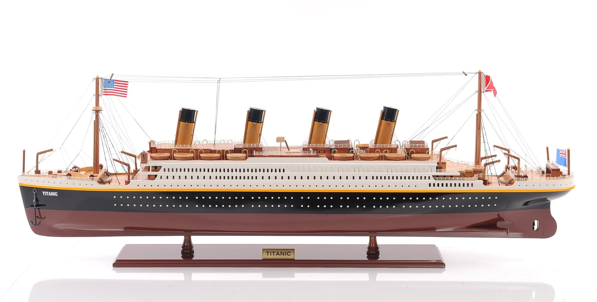 ALDO Hobbies & Creative Arts> Collectibles> Scale Model L: 40 W: 4.5 H: 14 Inches / NEW / Wood RMS Titanic Painted Large Passenger Ship Ocean Liner Wood Model Assembled
