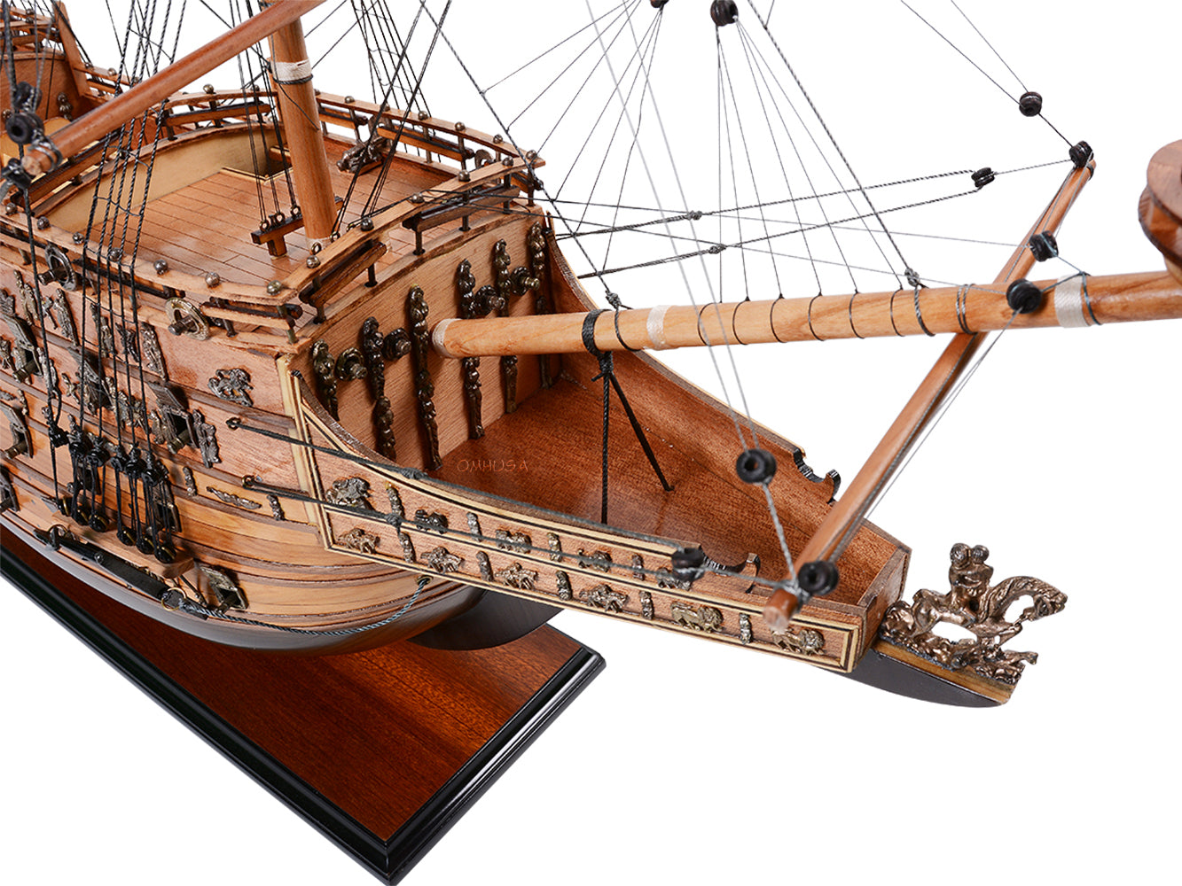 Aldo Hobbies & Creative Arts> Collectibles> Scale Model new / Wood / L: 35 W: 11.5 H: 32.5 Inches HMS Sovereign Of The Seas Tall Ship Small  Wood Model Sailboat No Sails Assembled