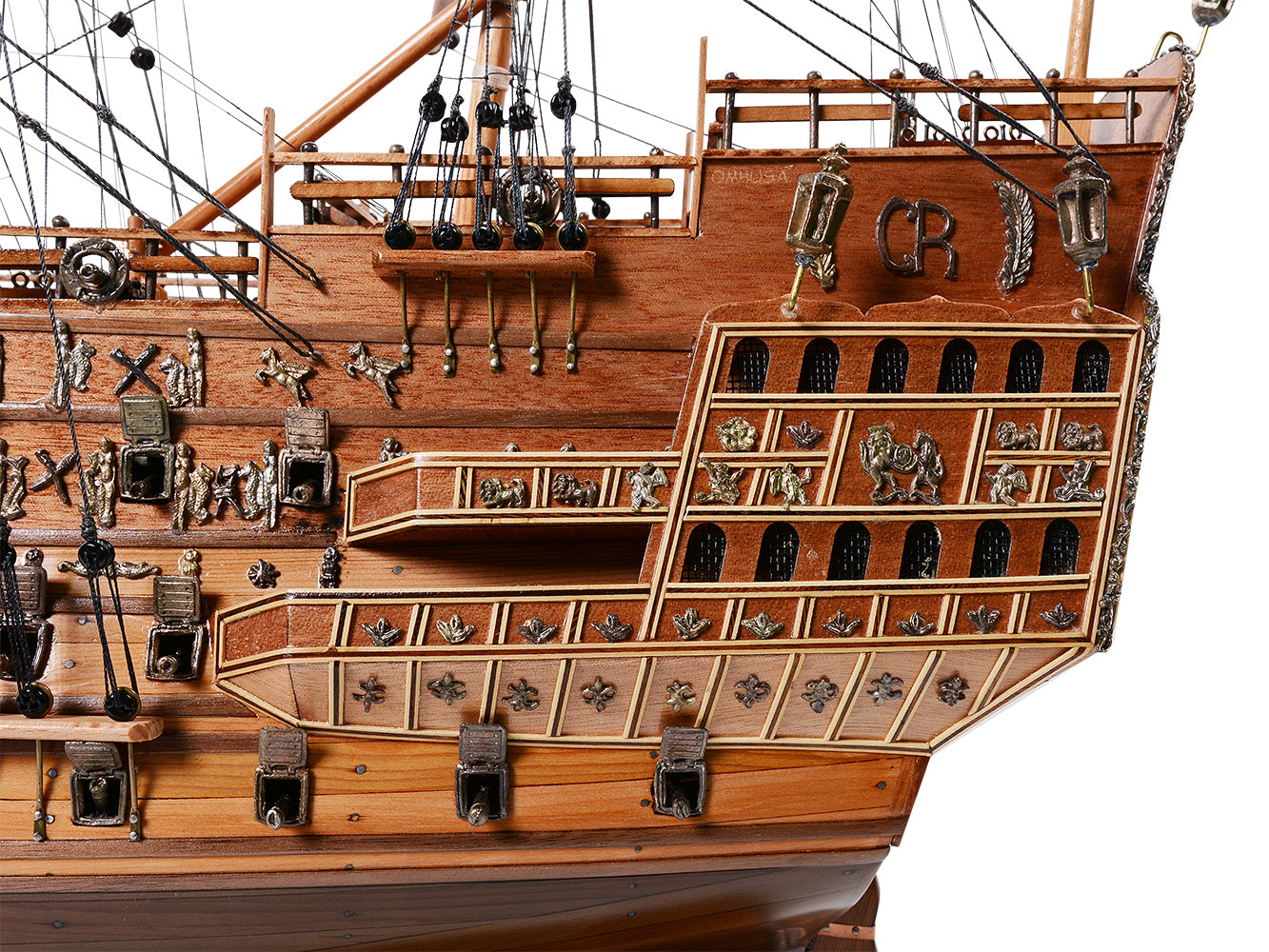 Aldo Hobbies & Creative Arts> Collectibles> Scale Model new / Wood / L: 35 W: 11.5 H: 32.5 Inches HMS Sovereign Of The Seas Tall Ship Small  Wood Model Sailboat No Sails Assembled