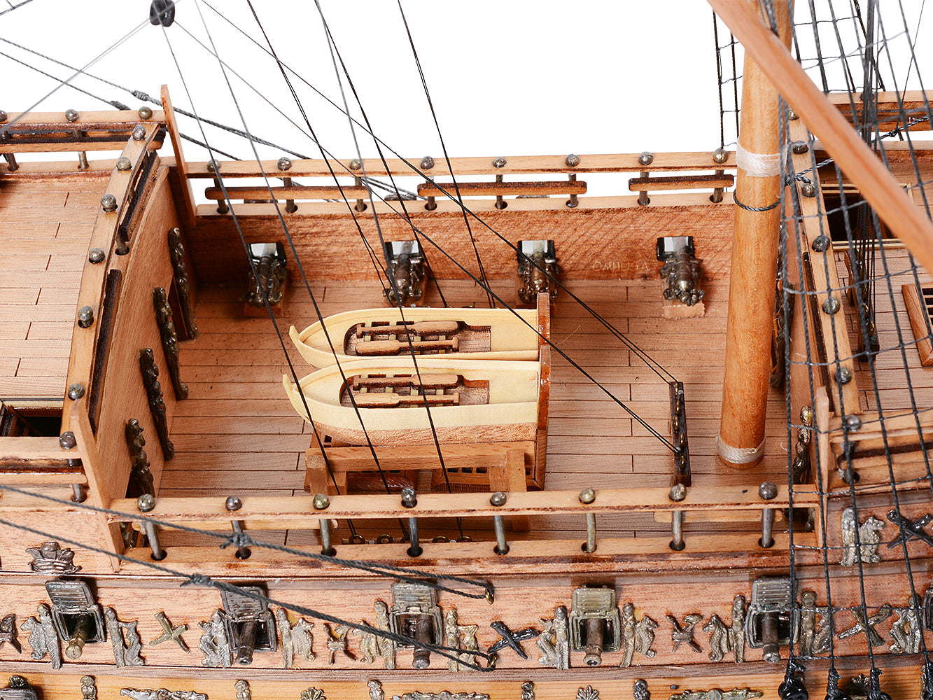 Aldo Hobbies & Creative Arts> Collectibles> Scale Model new / Wood / L: 35 W: 11.5 H: 32.5 Inches HMS Sovereign Of The Seas Tall Ship Small  Wood Model Sailboat No Sails Assembled