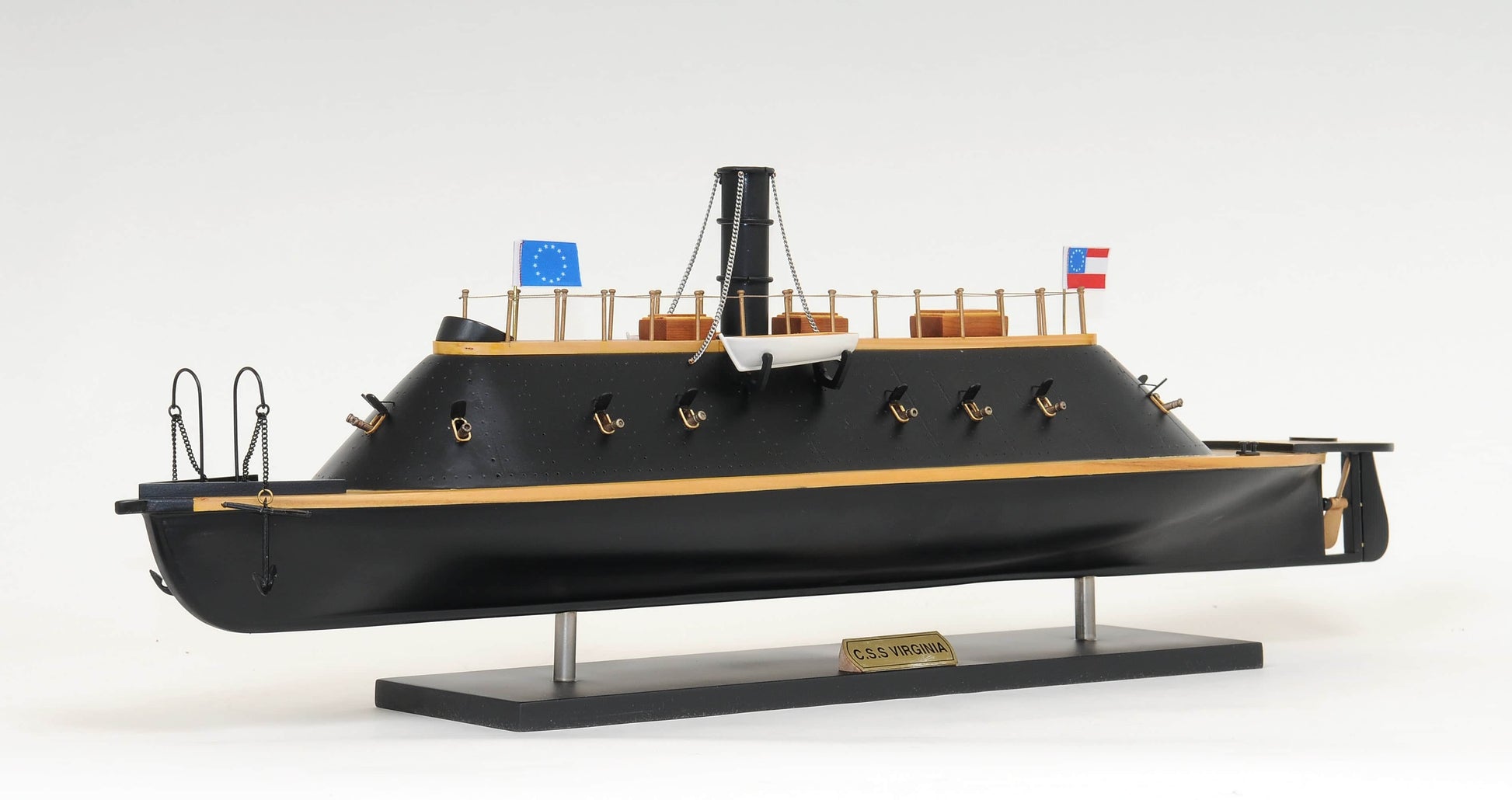 ALDO Hobbies & Creative Arts > Collectibles > Scale Models L: 38.5 W: 9.5 H: 16 Inches / NEW / wood C.S.S. Virginia Ironclad Steam Powered Ship Exclusive Edition Wood Model  Assembled with Display Case