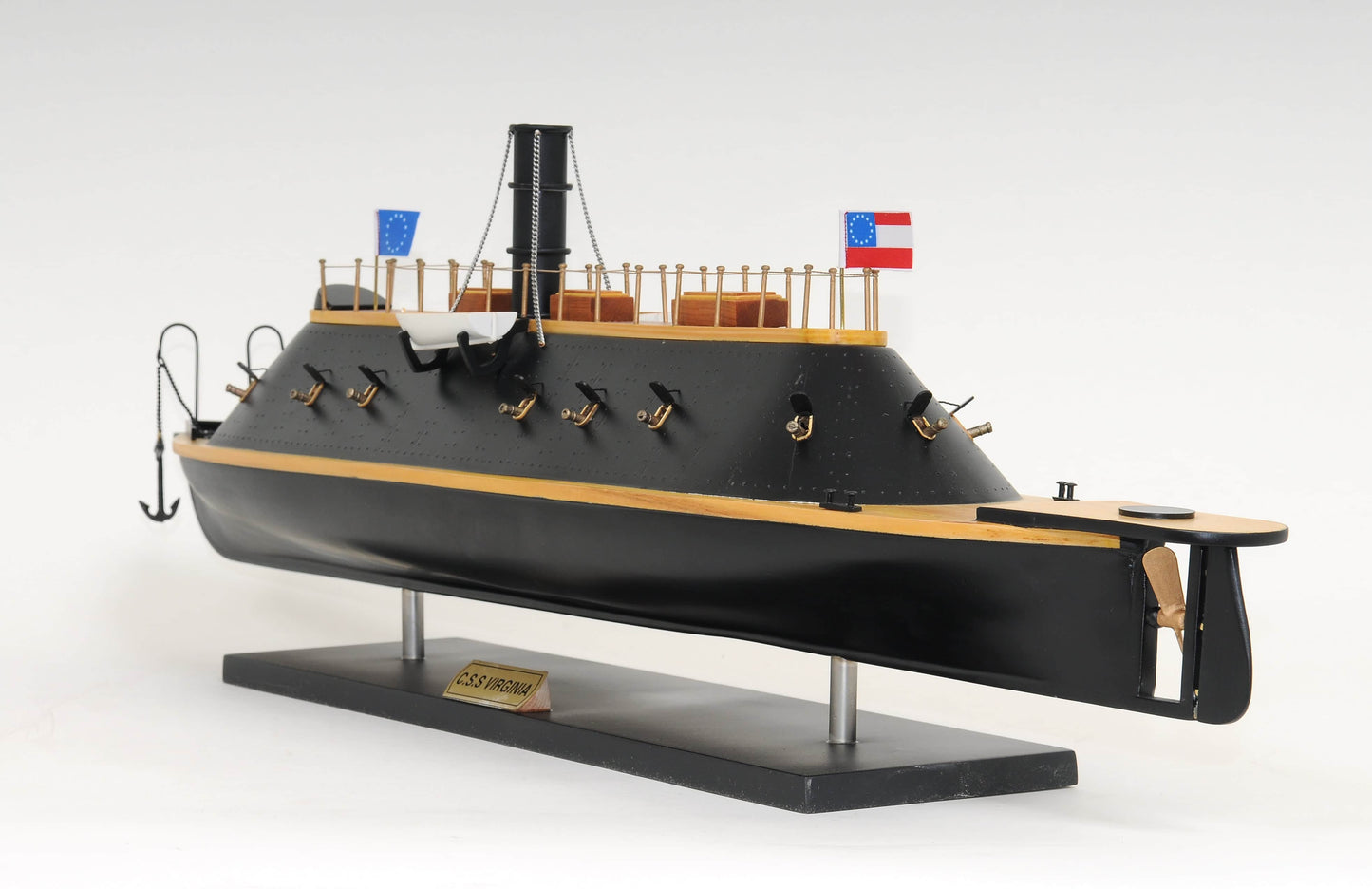 ALDO Hobbies & Creative Arts > Collectibles > Scale Models L: 38.5 W: 9.5 H: 16 Inches / NEW / wood C.S.S. Virginia Ironclad Steam Powered Ship Exclusive Edition Wood Model  Assembled with Display Case
