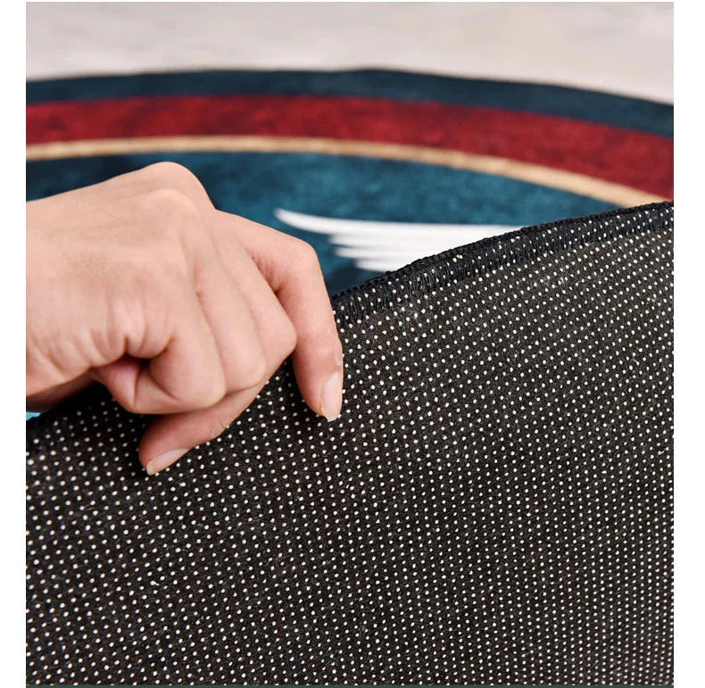 ALDO Home & Kitchen>Area Rugs>Carpet Luxury Art Far Eastern Style with Flowers Non-Slip Round Rug Carpet