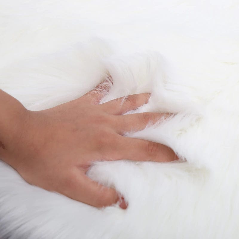 ALDO Home & Kitchen>Area Rugs>Carpet Luxury Super Soft Faux Sheepskin Fur Bage Area Rugs for Bedside Floor Mat Plush Sofa Cover Seat Pad for Bedroom