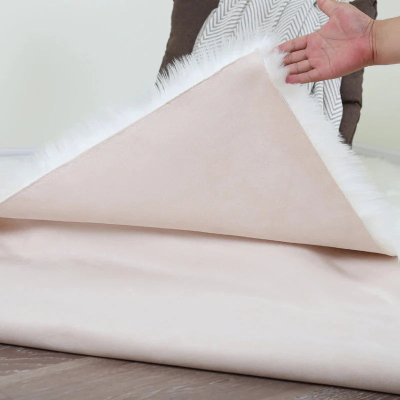 ALDO Home & Kitchen>Area Rugs>Carpet Luxury Super Soft Faux Sheepskin Fur Pink Area Rugs for Bedside Floor Mat Plush Sofa Cover Seat Pad for Bedroom