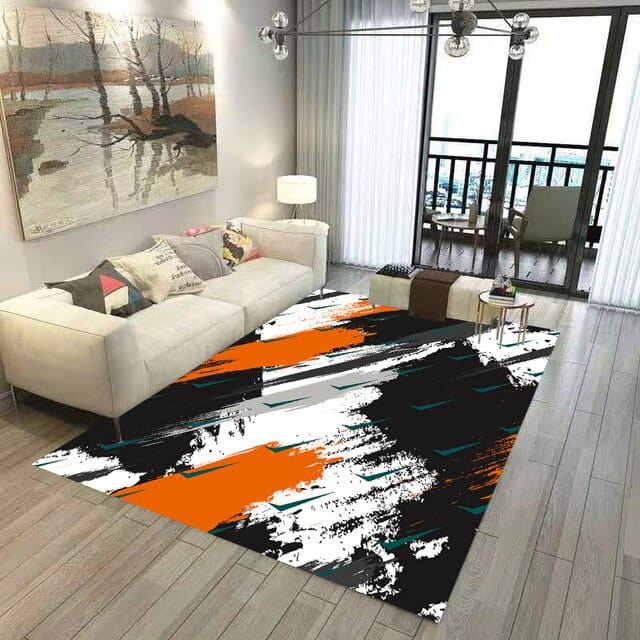 ALDO Home & Kitchen>Area Rugs>Carpet Red White and Back Modern Luxury Non-Slip Stain Resistant Rug Carpet