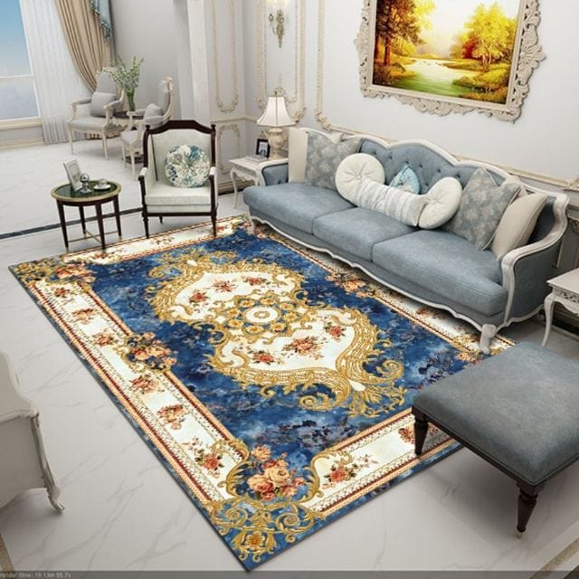 ALDO Home & Kitchen>Area Rugs>Carpet Royal Palace Blue Design Luxury Non-Slip  Rug Carpet