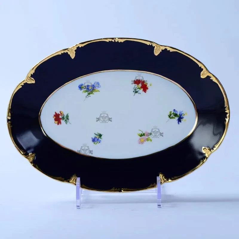 ALDO Home & Kitchen>Dinner Set>Tableware> Drinkware/ Royal Cort Luxury  Style Fine Porcelain 24 K Gold Plated Blue and White Coffee Tea sets