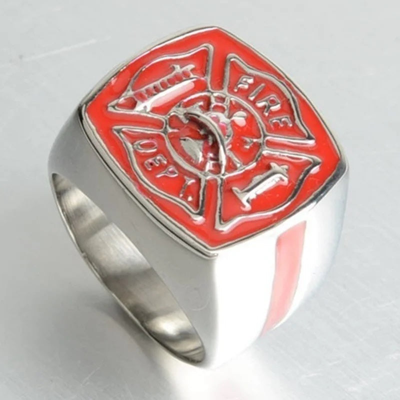 American Firefighter Silver Plated Men's Ring – Collection Shop