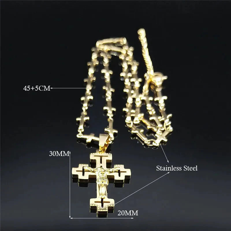 ALDO Jewelry Designer Christian Cross Jesus  Amulet Pendant Necklace for Man and Woman