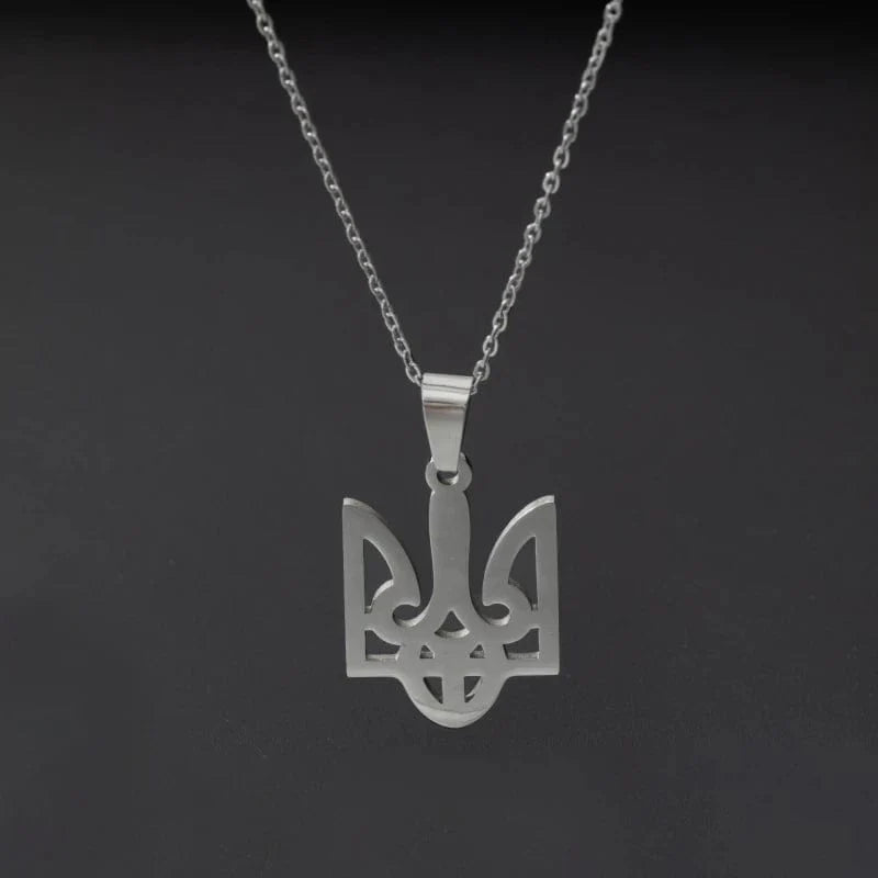 ALDO Jewelry Silver Ukrainien National Symbol Slava Ukraine Pendant Necklace for Men  amd Woman