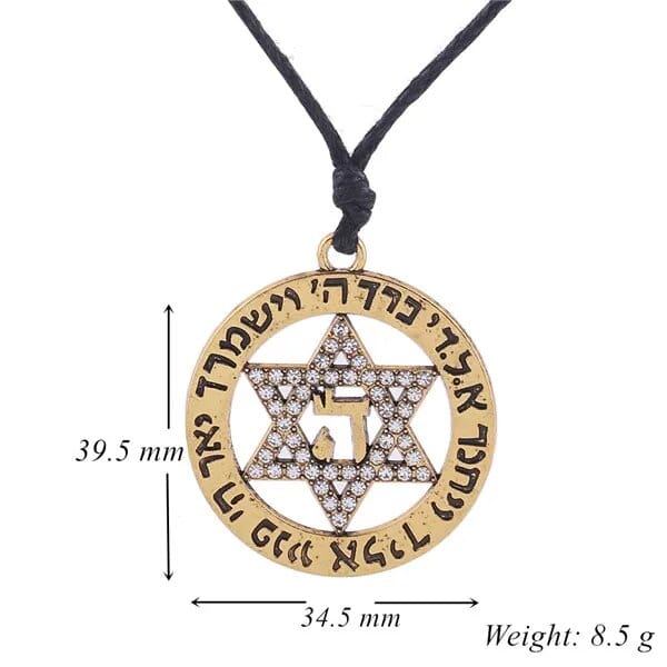ALDO Jewelry Star Of Davide with Letter HI  Prayers and Zircone Pendant Necklace