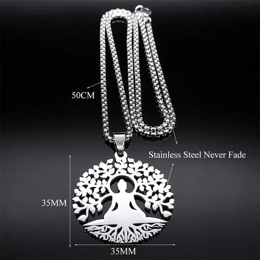 ALDO Jewelry Yoga Buddha Sacred Meditation Necklace Pendant Good Health Protection and Great Fortune for Woman