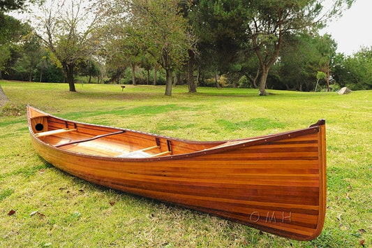 ALDO Kayaking, Canoeing & Rafting>Canoes L: 216 W: 35.5 H: 27 Inches / NEW / wood Real High Quality Canadian Cedar Canoe 18 feet