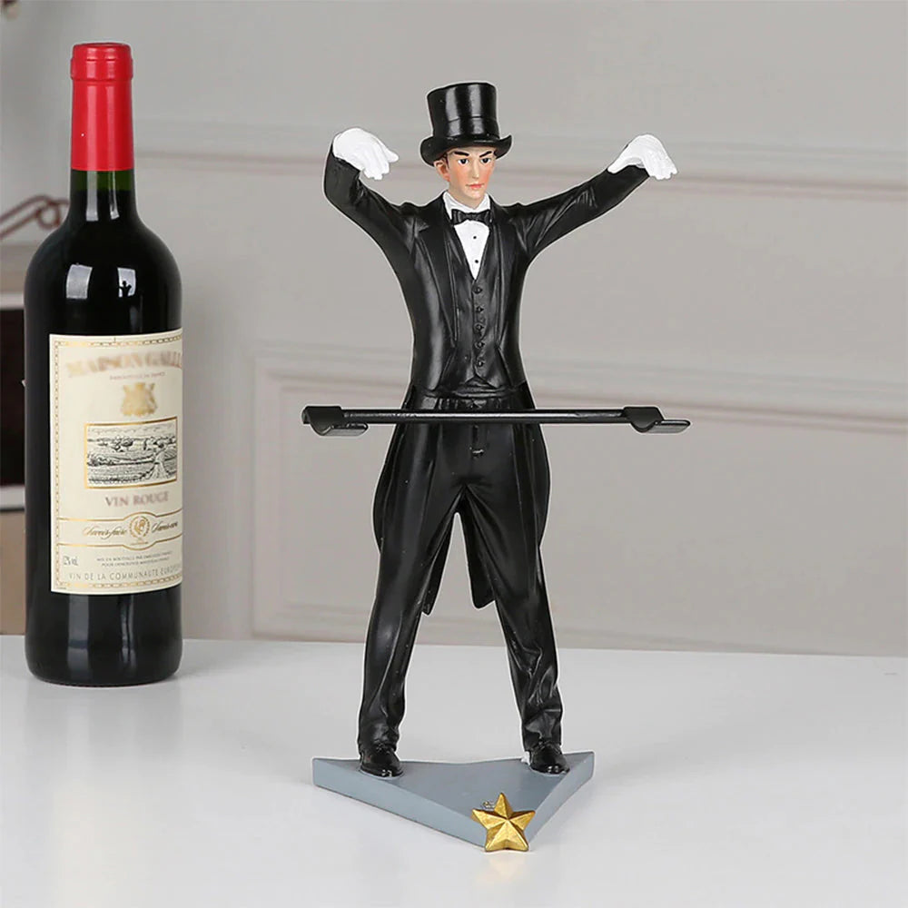 ALDO Kitchen & Dining > Kitchen Tools & Utensils > Kitchen Organizers > Drinkware Holders black / resin / 31cm x 14cm / 12.2: x 5.5" inches Amazing  Magician Wine Bottle Holder Wine Ruck Hand-made Exquisite Craftsmanship