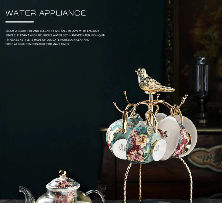 ALDO ‎> Kitchen & Dining > Tableware > Dinnerware British Style Coffee and Tea Luxury Porcelain 24 karat Gold Plated Set