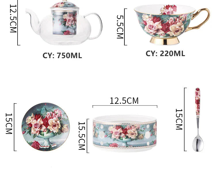 ALDO ‎> Kitchen & Dining > Tableware > Dinnerware British Style Coffee and Tea Luxury Porcelain 24 karat Gold Plated Set