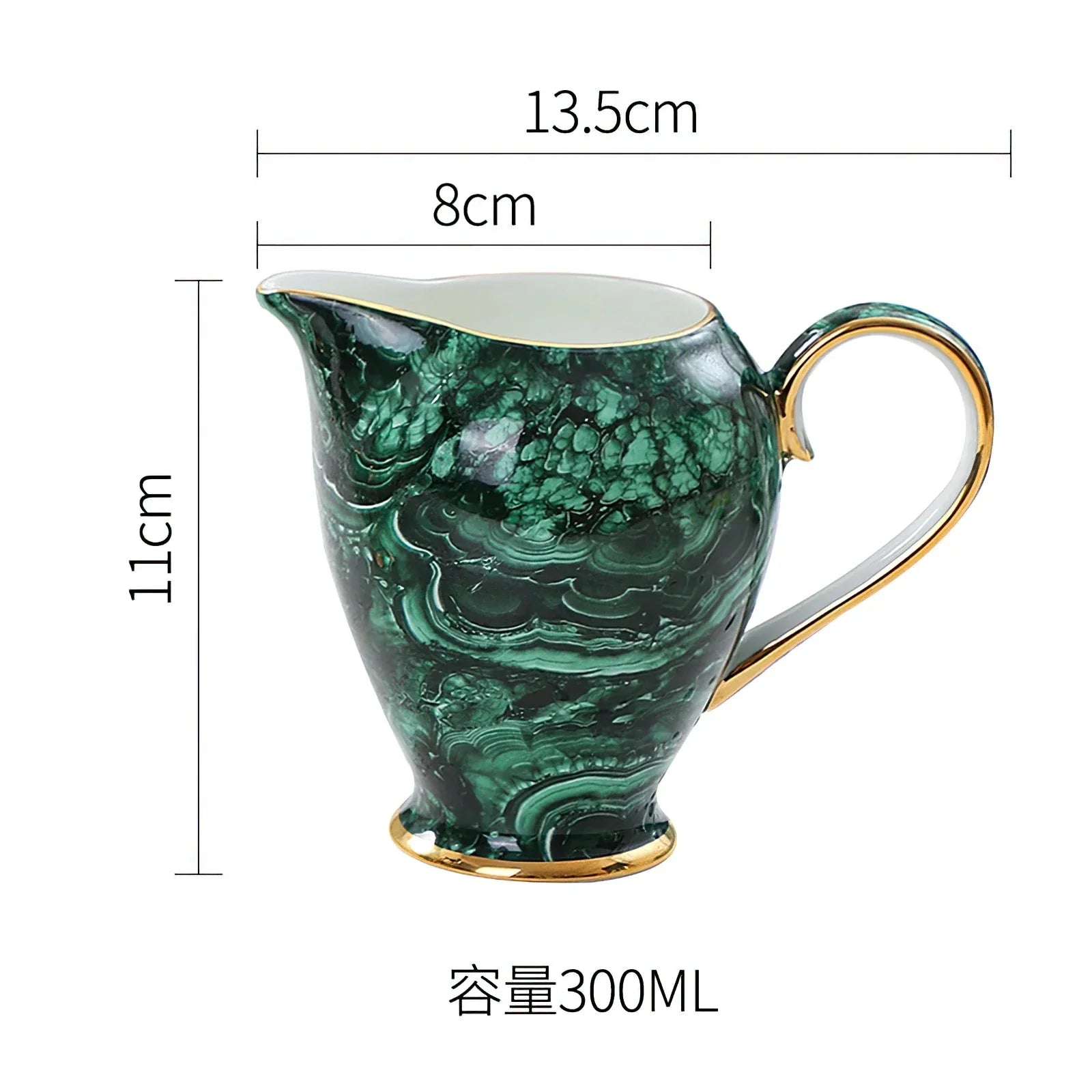 ALDO ‎> Kitchen & Dining > Tableware > Dinnerware Luxury Green Bone China Pocelain 24 carat Gold  Plated Coffee Tea Set