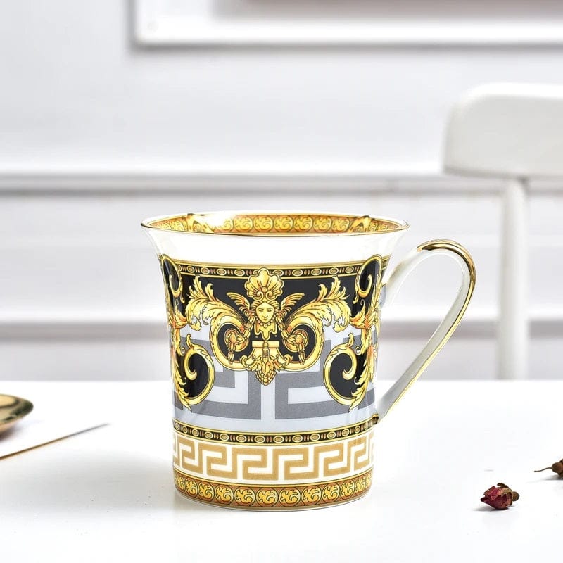 ALDO ‎> Kitchen & Dining > Tableware > Dinnerware Versace Style Luxury  Classic  Coffee and Tea Ceramic 24 karat Gold Plated Mugs