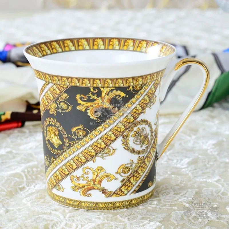 ALDO ‎> Kitchen & Dining > Tableware > Dinnerware Versace Style Luxury  Classic  Coffee and Tea Ceramic 24 karat Gold Plated Mugs