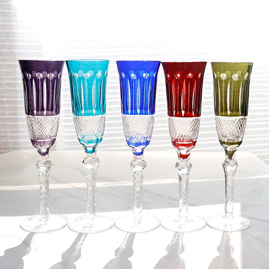 ALDO Kitchen & Dining > Tableware > Drinkware Amazing Luxury Japanize Lead Free Hand Cut and Hand Blown Champagne Flute Crystal  Glasses
