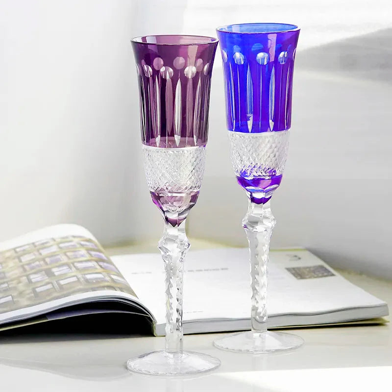 ALDO Kitchen & Dining > Tableware > Drinkware Amazing Luxury Japanize Lead Free Hand Cut and Hand Blown Champagne Flute Crystal  Glasses
